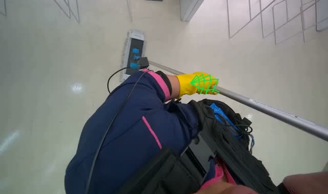 Mopping office floor: egocentric robotics sample