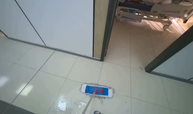 Mopping hospital hallway floor: egocentric robotics sample