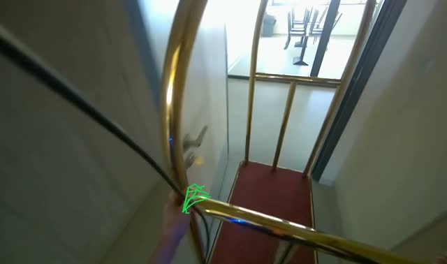 Transporting cart through hallway: egocentric robotics sample