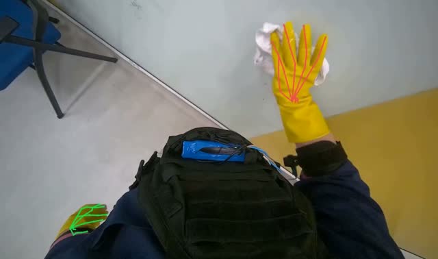 Wiping whiteboard: egocentric robotics sample