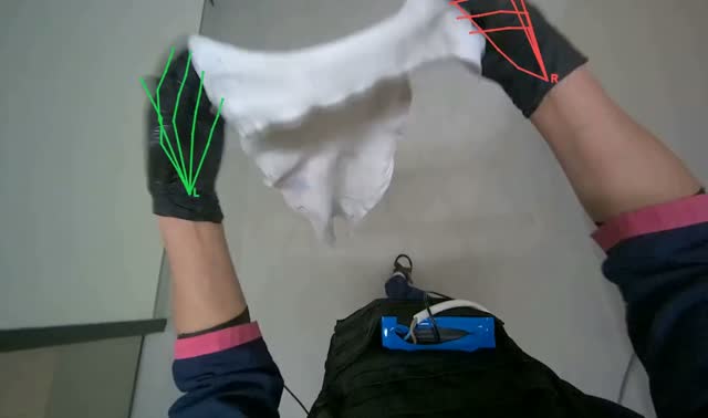 Folding and storing cleaning cloth: egocentric robotics sample