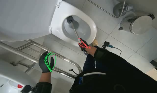Cleaning toilet bowl: egocentric robotics sample
