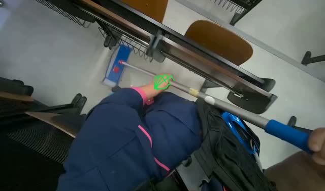 Mopping lecture hall floor: egocentric robotics sample