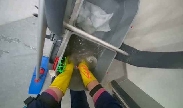 Washing and wringing mop head: egocentric robotics sample