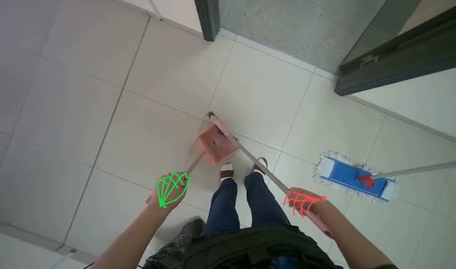 Sweeping hallway floor: egocentric robotics sample