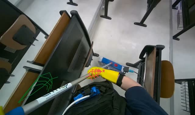 Mopping floor in lecture hall: egocentric robotics sample