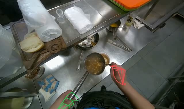 Adding sauce to a bowl: egocentric robotics sample