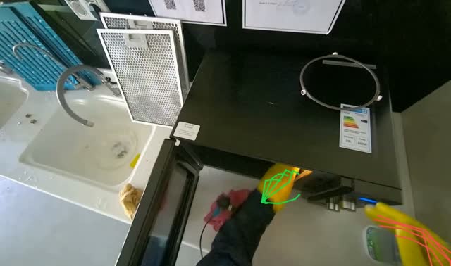 Cleaning kitchen sinks and microwave: egocentric robotics sample