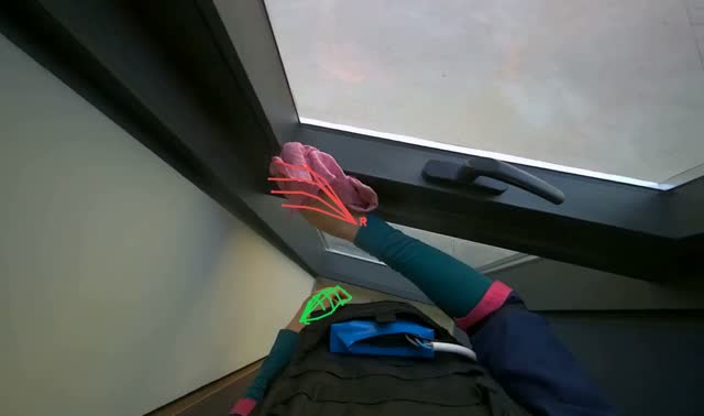 Wiping window glass and frame: egocentric robotics sample