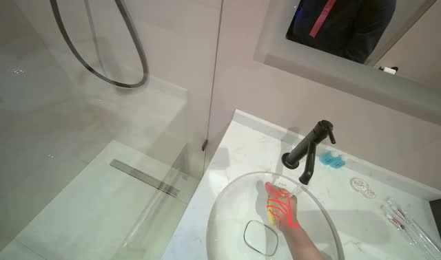Cleaning bathroom sink: egocentric robotics sample