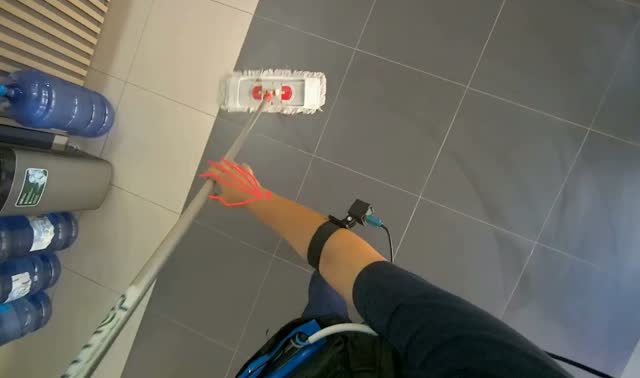 Mopping tiled floor: egocentric robotics sample