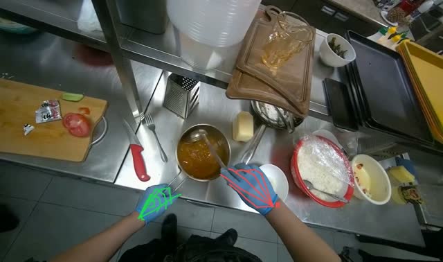 Stirring ingredients in bowl: egocentric robotics sample