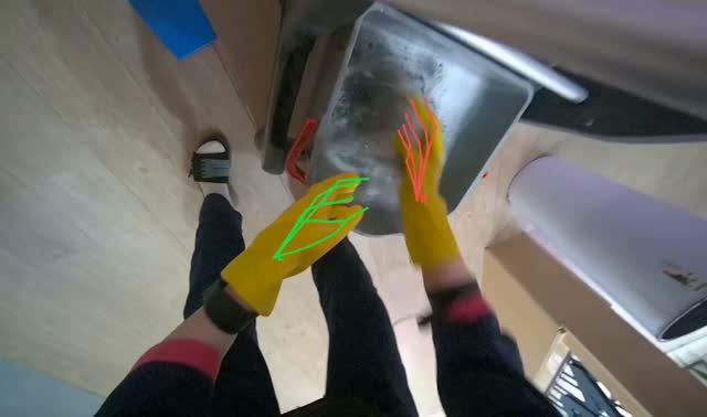 Wringing and attaching mop head: egocentric robotics sample