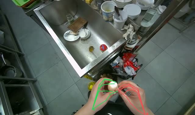 Peeling and washing a boiled egg: egocentric robotics sample