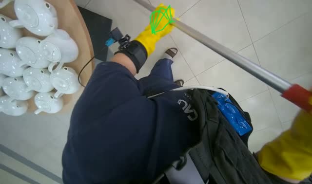 Mopping tiled floor: egocentric robotics sample