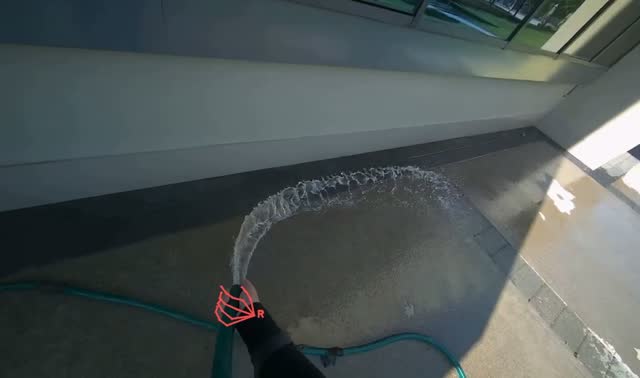 Rinsing concrete ground: egocentric robotics sample