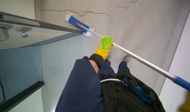 Mopping office floor: egocentric robotics sample