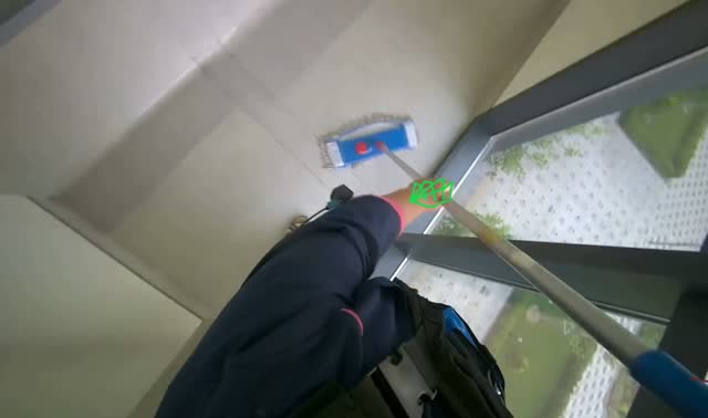 Cleaning wall and window frame: egocentric robotics sample