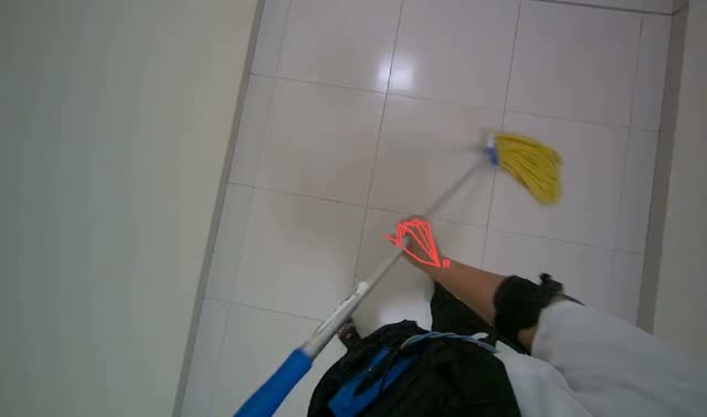 Mopping office floor: egocentric robotics sample