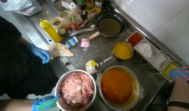 Seasoning raw meat: egocentric robotics sample