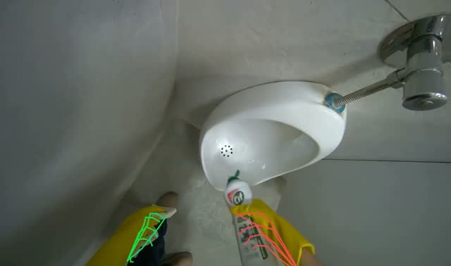 Wiping urinals exterior: egocentric robotics sample