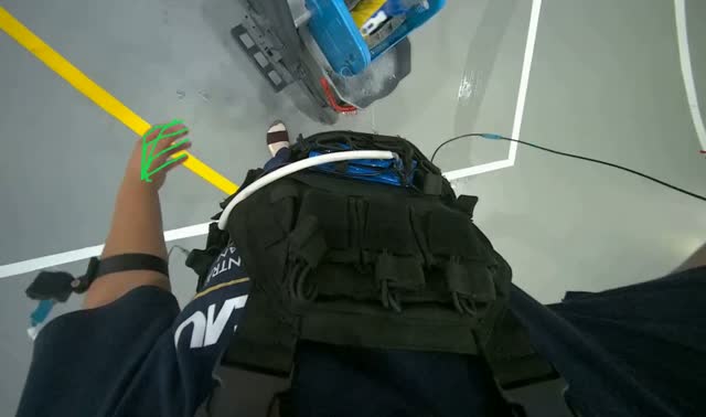 Mopping gym floor and wall: egocentric robotics sample