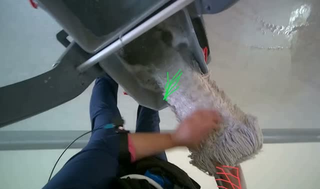 Wringing mop in bucket: egocentric robotics sample