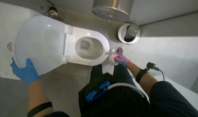 Cleaning bathroom fixtures: egocentric robotics sample