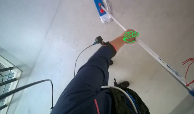 Mopping hallway floor: egocentric robotics sample