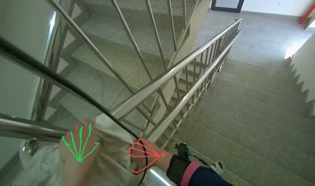 Wiping staircase handrail: egocentric robotics sample