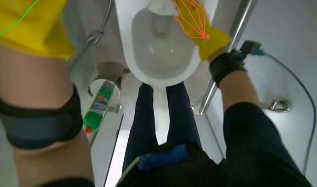 Cleaning toilet bowl and exterior: egocentric robotics sample