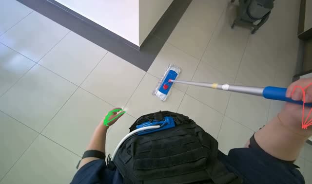 Mopping tiled floor: egocentric robotics sample