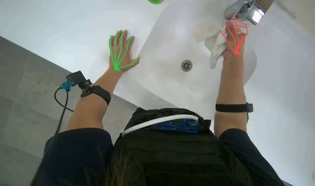 Cleaning bathroom sinks and faucets: egocentric robotics sample