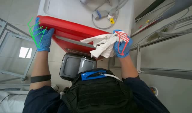 Wiping down medical equipment: egocentric robotics sample