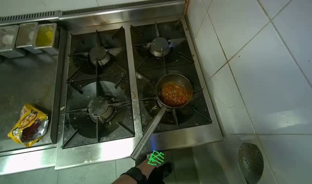 Cooking food in pot on stove: egocentric robotics sample