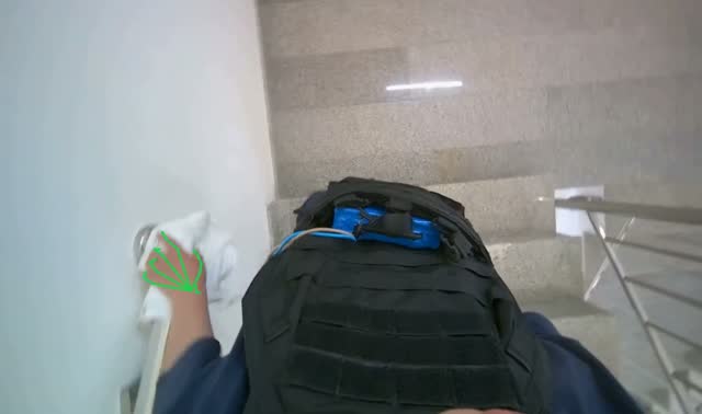 Wiping metal handrail: egocentric robotics sample