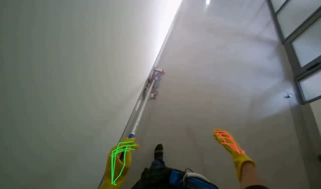Mopping hallway floor: egocentric robotics sample
