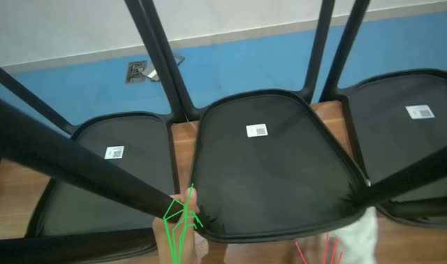 Wiping chair undersides: egocentric robotics sample