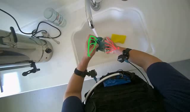 Washing cleaning cloth: egocentric robotics sample