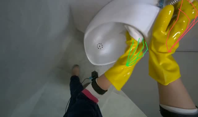 Cleaning urinals: egocentric robotics sample