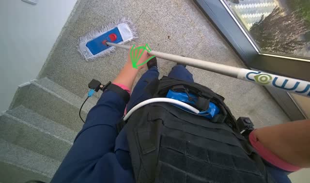 Mopping landing floor: egocentric robotics sample