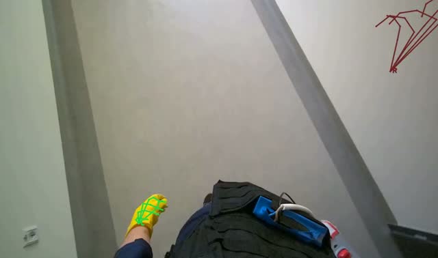 Mopping office floor: egocentric robotics sample