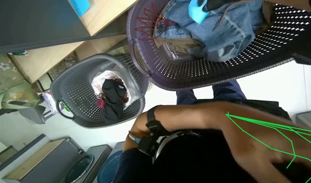 Sorting and bagging clothes: egocentric robotics sample