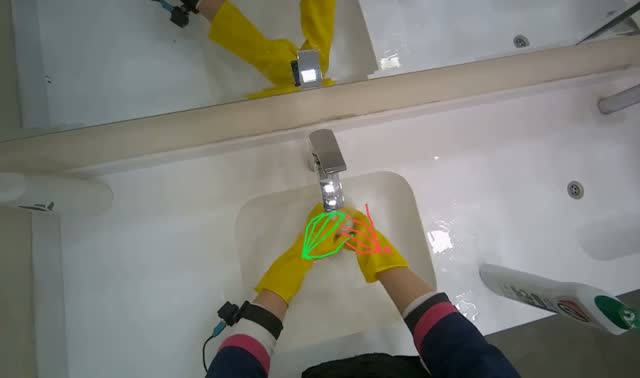 Rinsing cleaning cloth: egocentric robotics sample