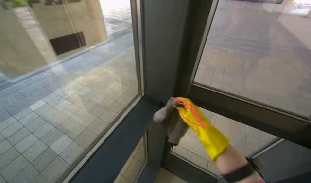 Wiping window frames: egocentric robotics sample