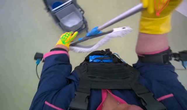 Preparing mop for floor cleaning: egocentric robotics sample