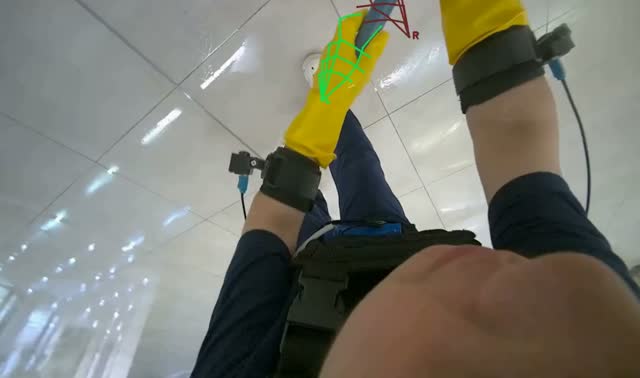 Cleaning floor with mop: egocentric robotics sample