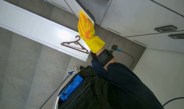 Wiping inside of lockers: egocentric robotics sample