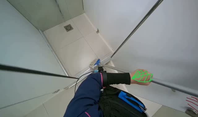 Mopping restroom floor: egocentric robotics sample