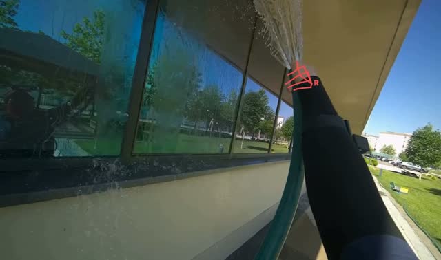 Rinsing concrete ground: egocentric robotics sample